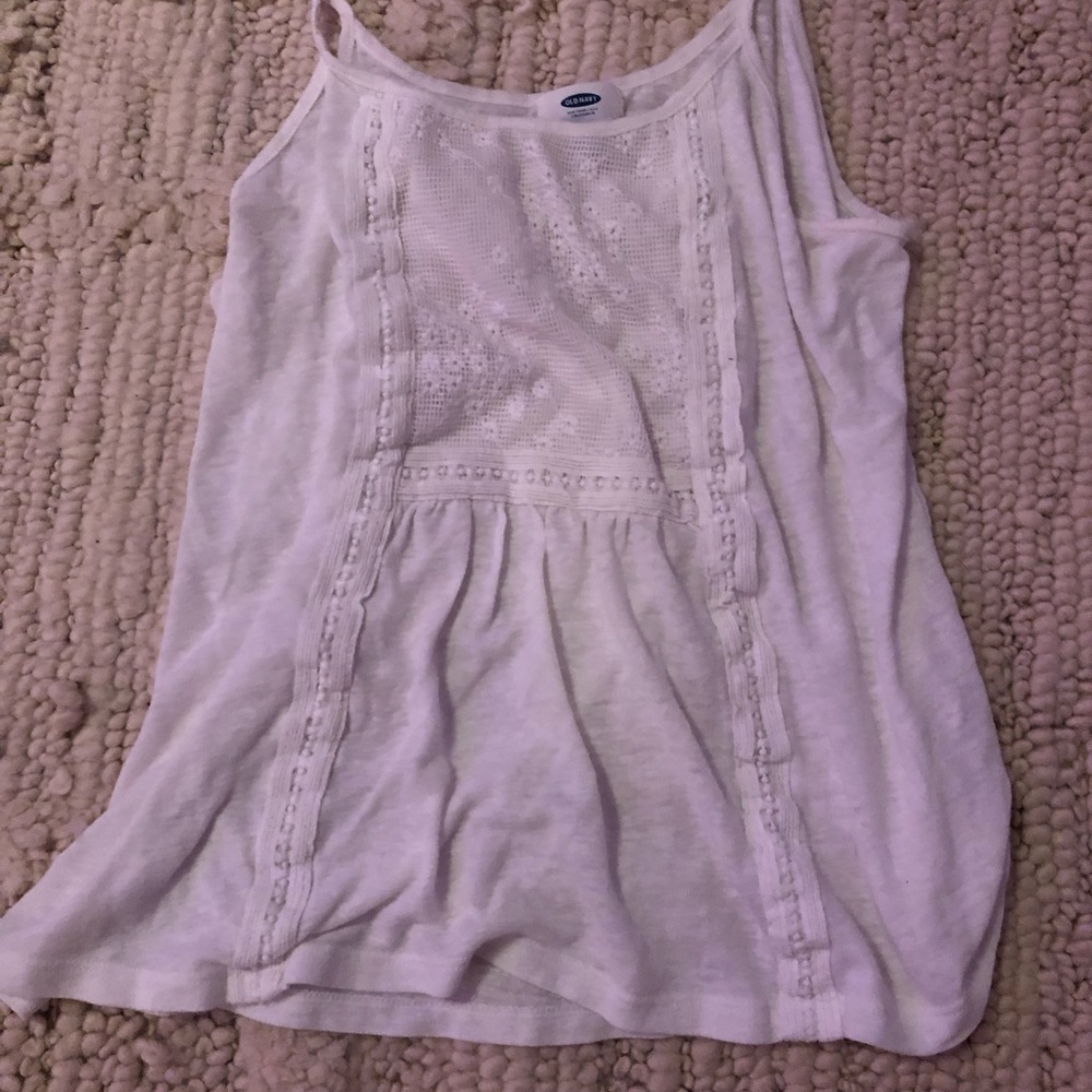 OLD NAVY SQUARE PANNEP PATERN SPAGHETTI STRAP TANK SUMMER BEACHY CUTE